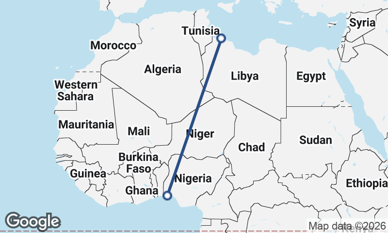 Tripoli to Lagos