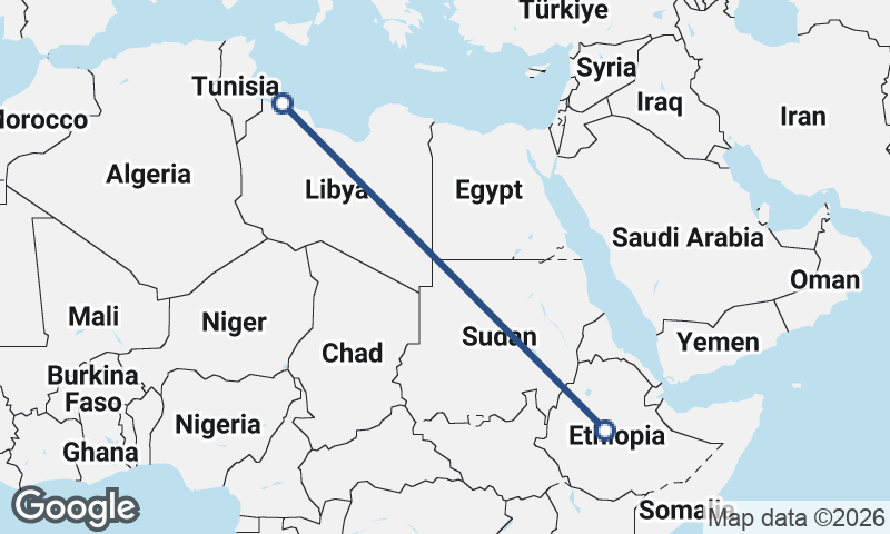 Tripoli to Addis Ababa