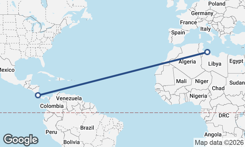 Tripoli to San José