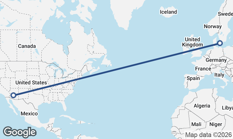 Phoenix to Copenhagen