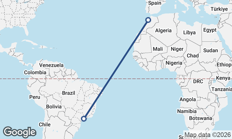 Casablanca to São Paulo
