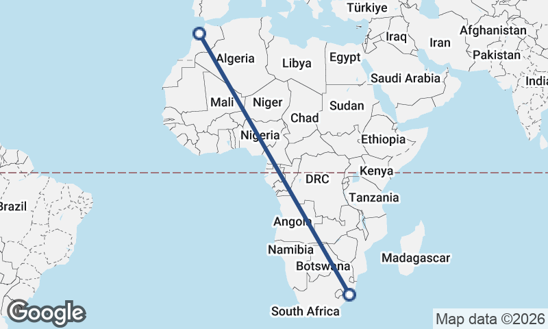 Casablanca to Durban
