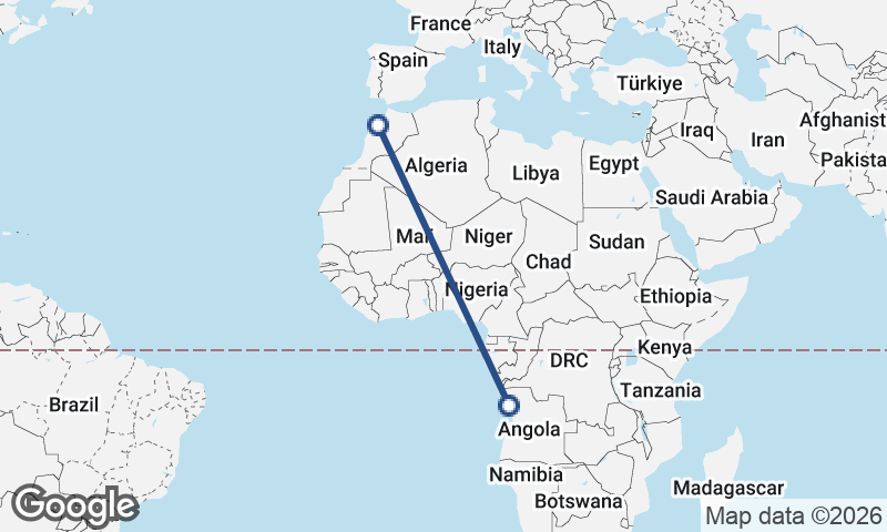 Casablanca to Luanda