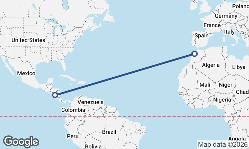 Casablanca to Managua