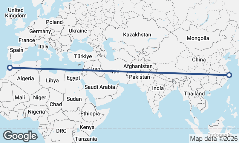 Casablanca to Ningbo