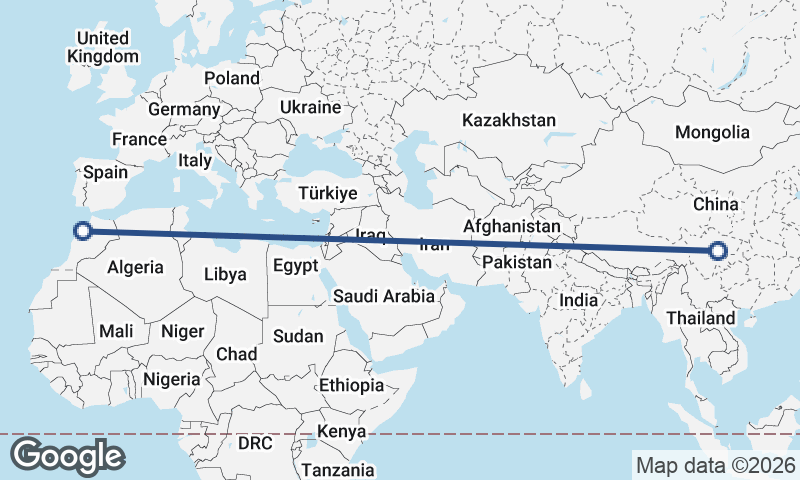 Casablanca to Chengdu