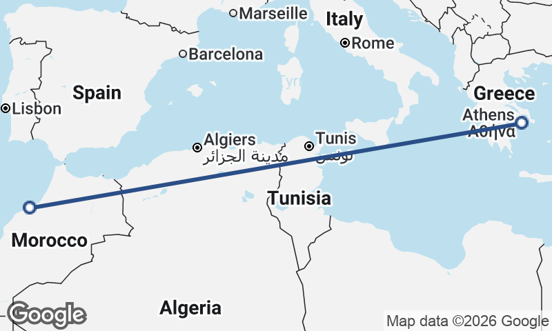 Casablanca to Athens