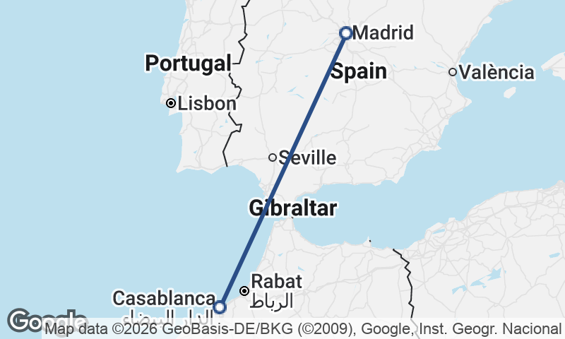 Casablanca to Madrid