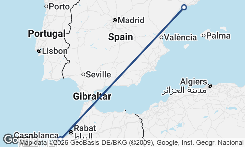 Casablanca to Tarragona