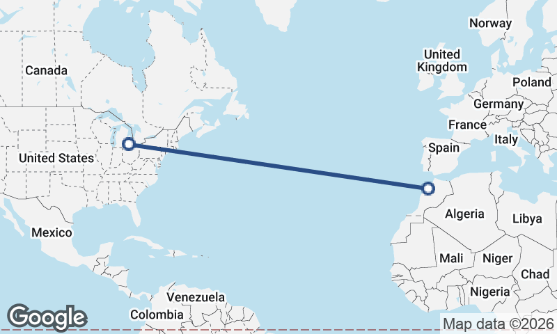 Casablanca to Detroit