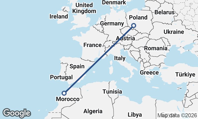 Casablanca to Wrocław