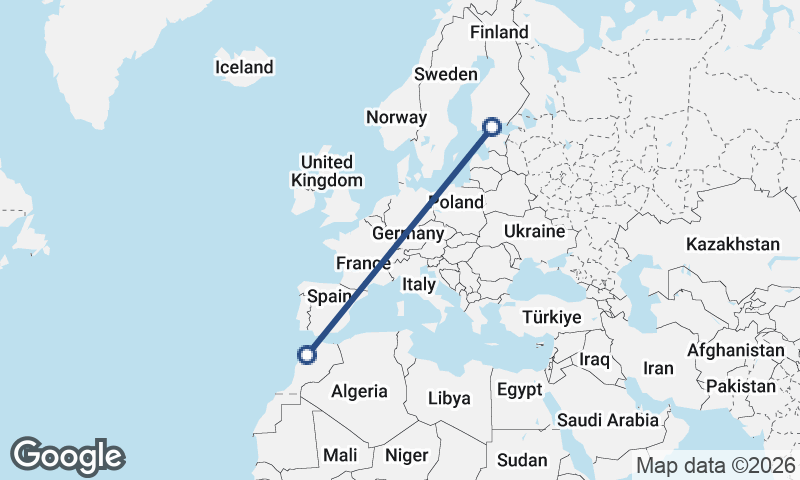 Casablanca to Helsinki