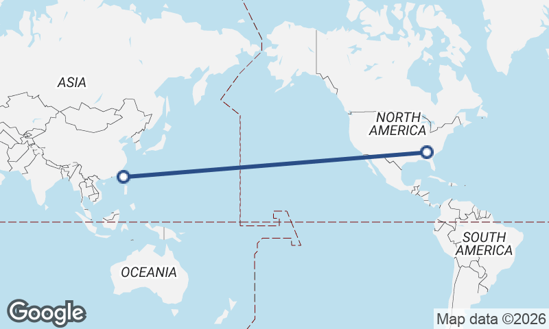 Atlanta to Kaohsiung