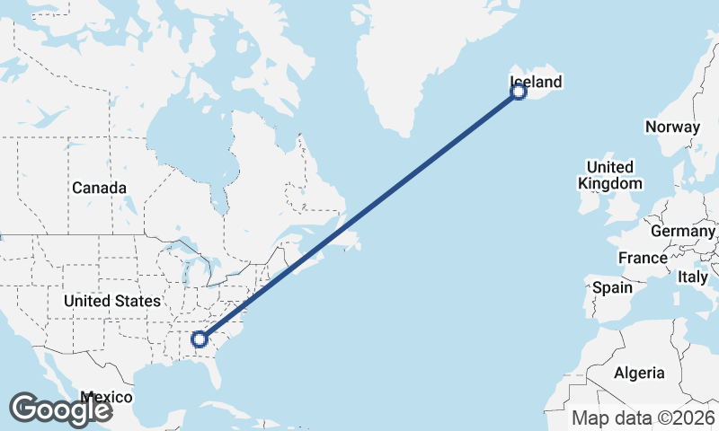 Atlanta to Reykjavík