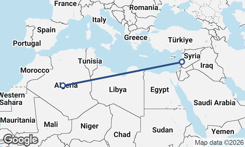 Lebanon to Algeria