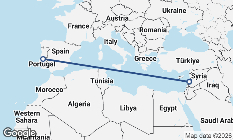 Lebanon to Portugal