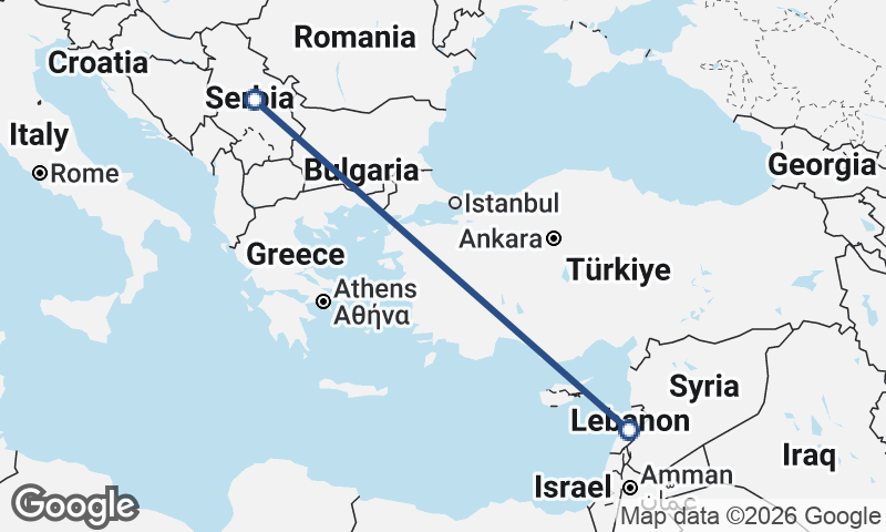 Lebanon to Serbia