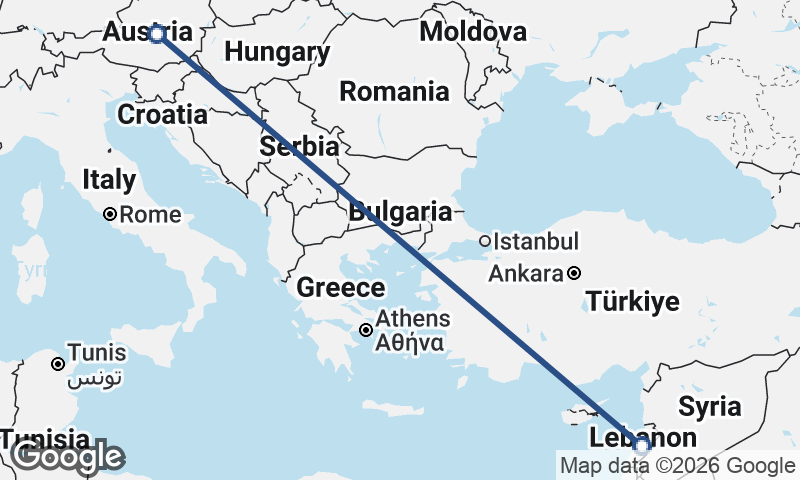 Lebanon to Austria