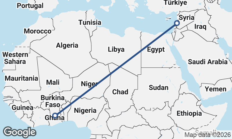 Lebanon to Ghana