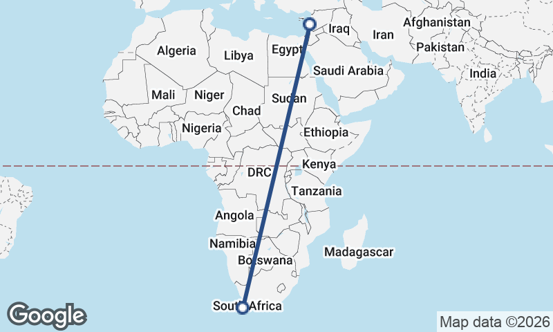 Beirut to Cape Town