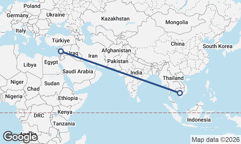 Beirut to Phnom Penh