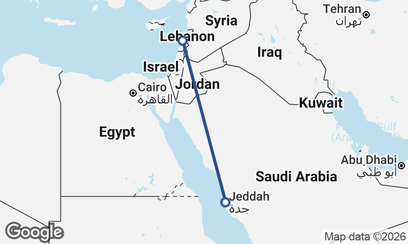 Beirut to Jeddah