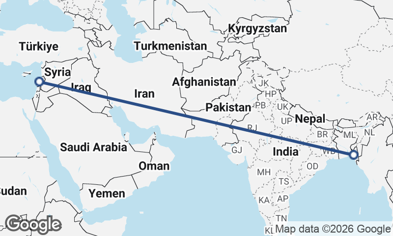 Beirut to Chittagong