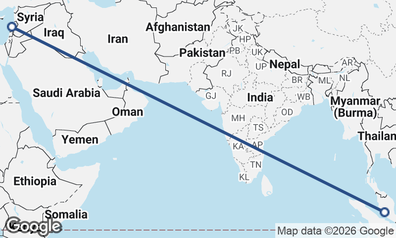 Beirut to Kuala Lumpur