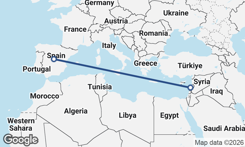 Beirut to Madrid