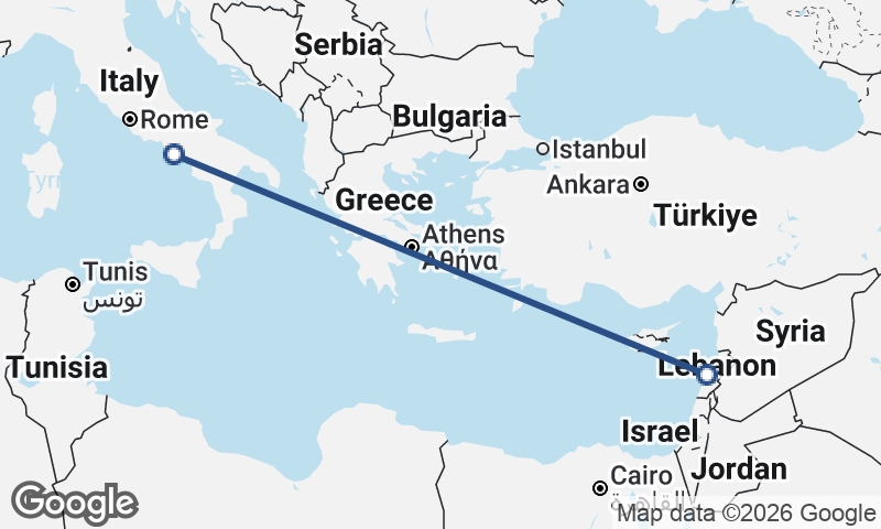 Beirut to Naples