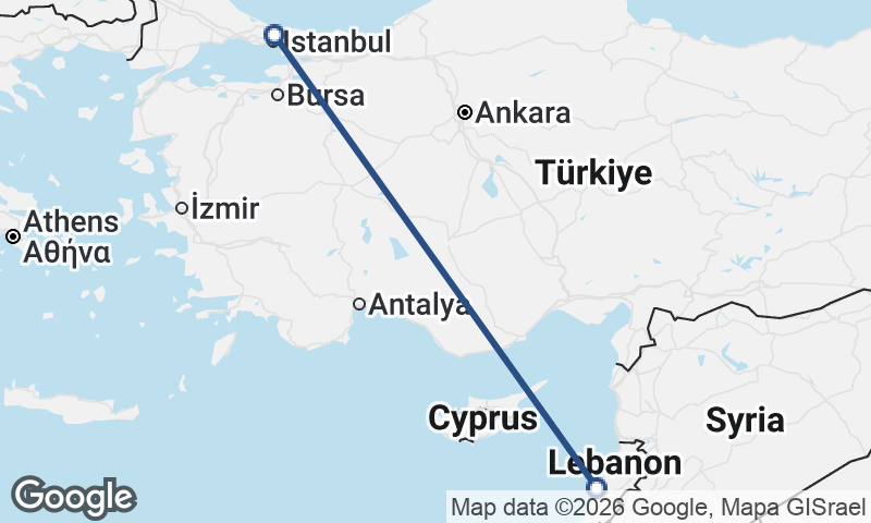 Beirut to Istanbul