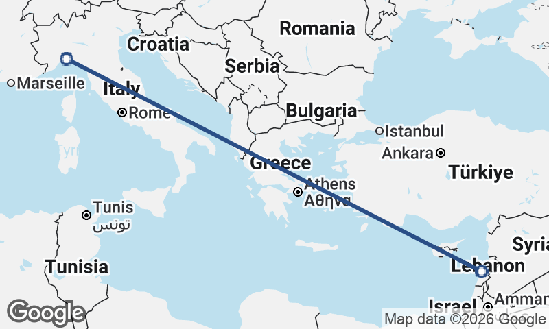 Beirut to Genoa
