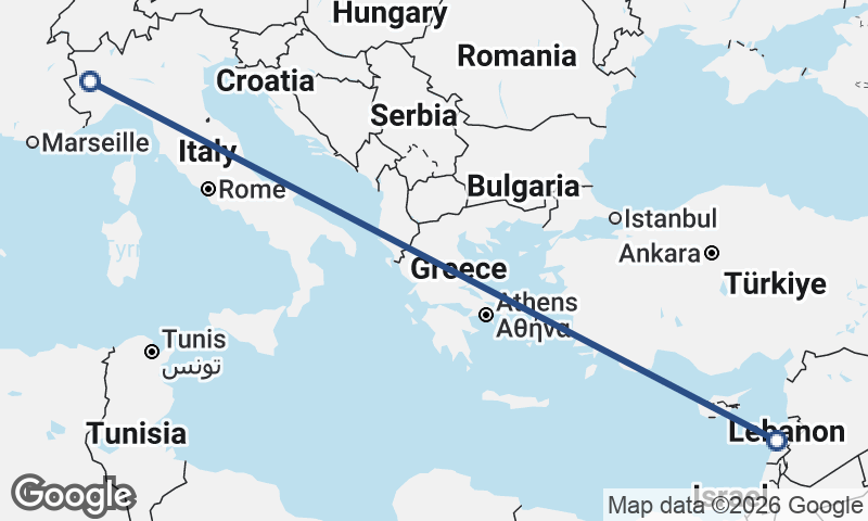 Beirut to Turin
