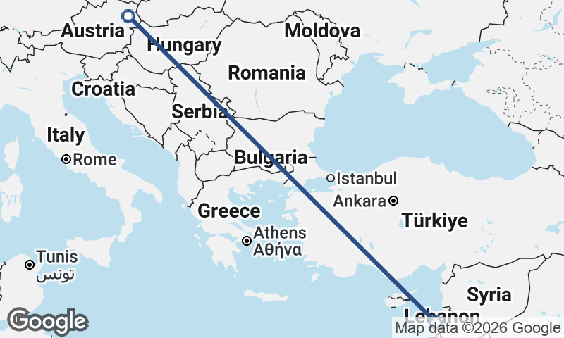 Beirut to Vienna