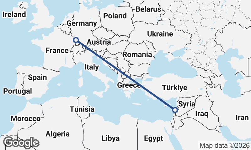 Beirut to Strasbourg