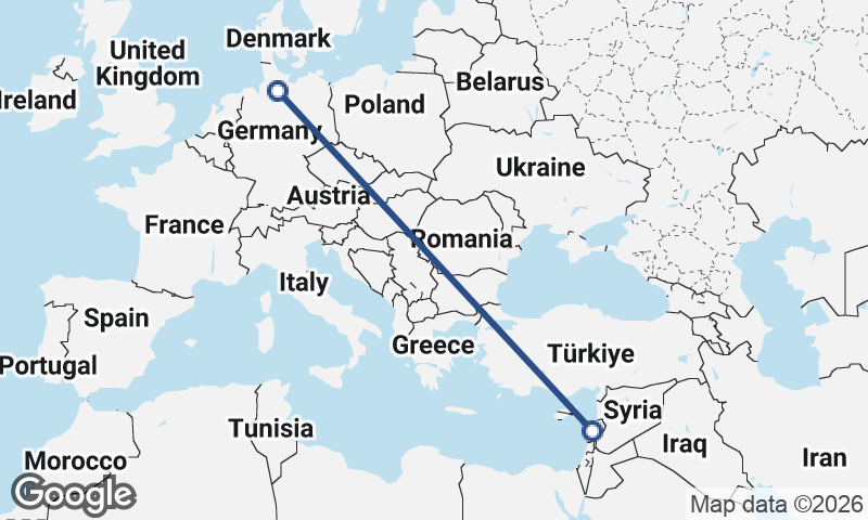 Beirut to Hamburg