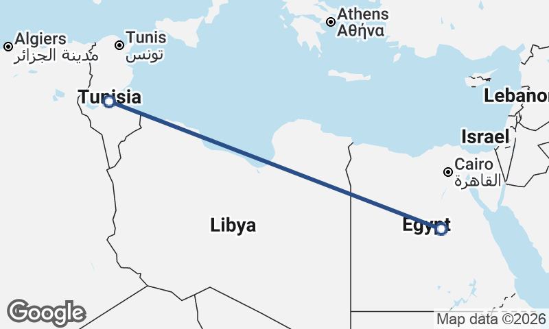 Tunisia to Egypt