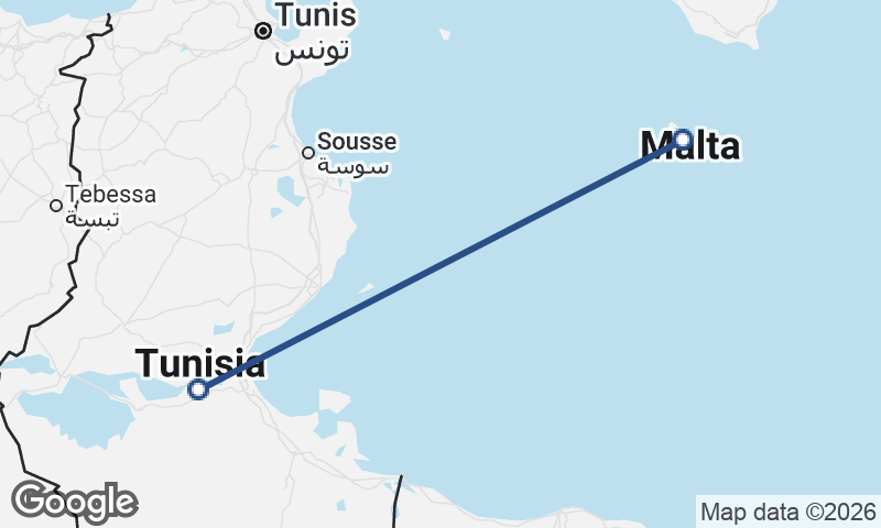 Tunisia to Malta