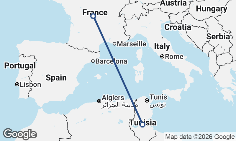 Tunisia to France