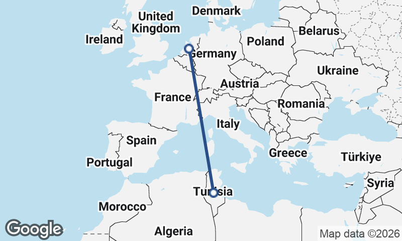 Tunisia to Netherlands