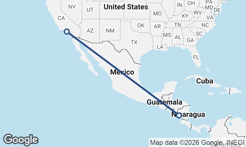 Los Angeles to Managua