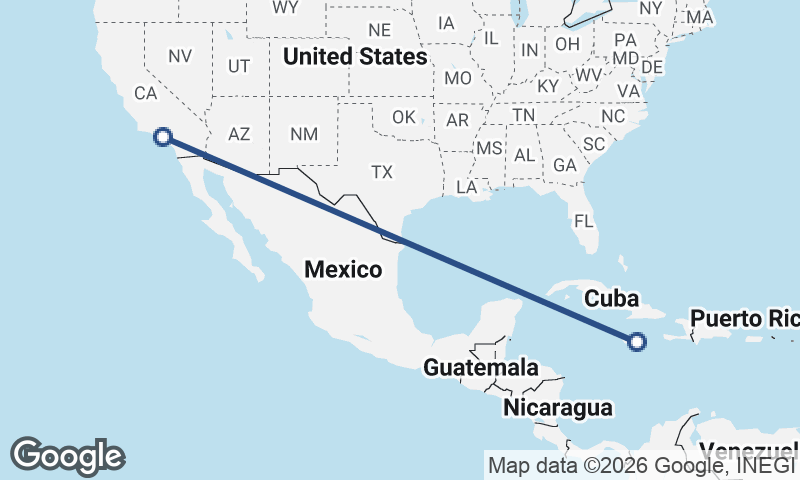 Los Angeles to Kingston