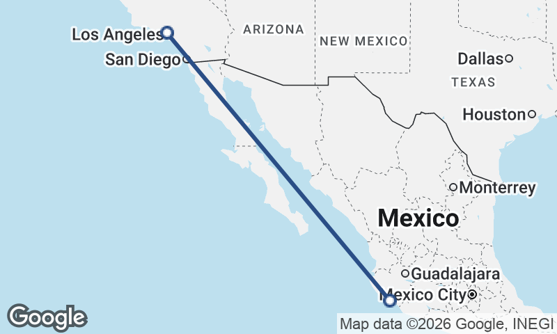 Los Angeles to Manzanillo