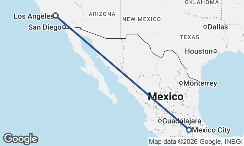 Los Angeles to Mexico City