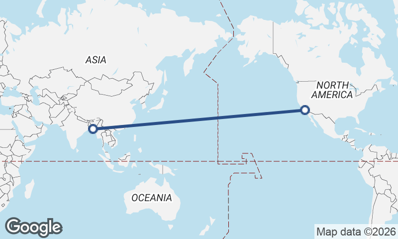 Los Angeles to Chittagong