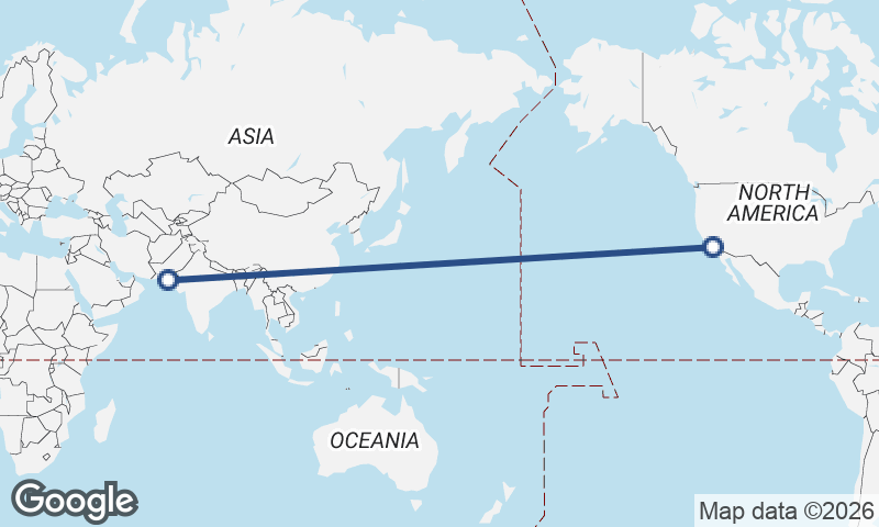 Los Angeles to Karachi