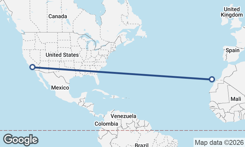 Los Angeles to Las Palmas de Gran Canaria