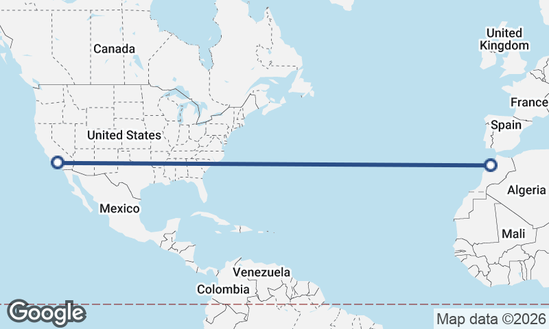 Los Angeles to Casablanca