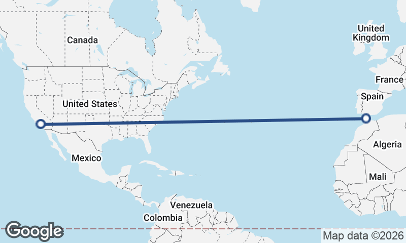 Los Angeles to Tangier