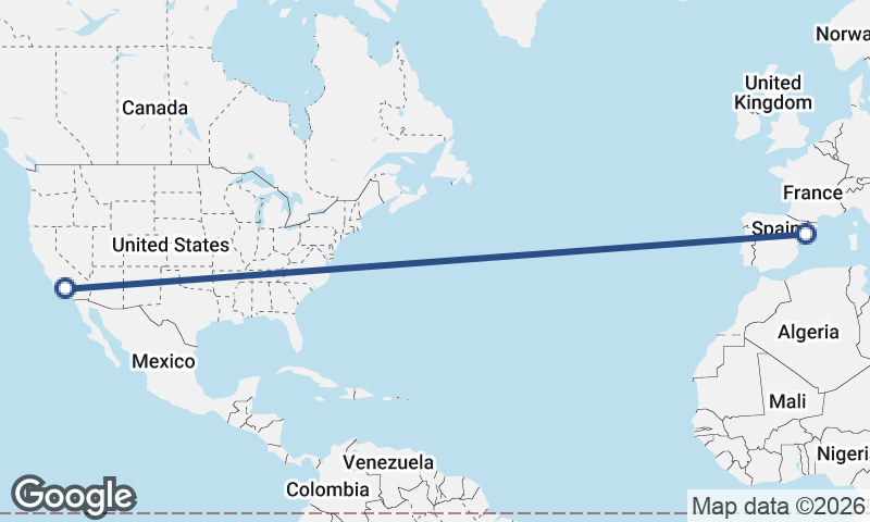 Los Angeles to Tarragona